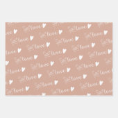 Feuille De Papier Cadeau Motif Beige Rose Duisy (Devant)
