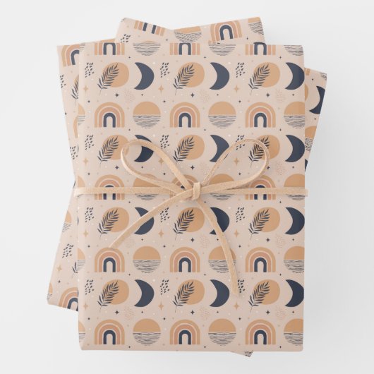 Feuille De Papier Cadeau Motif bio Boho (En situation)