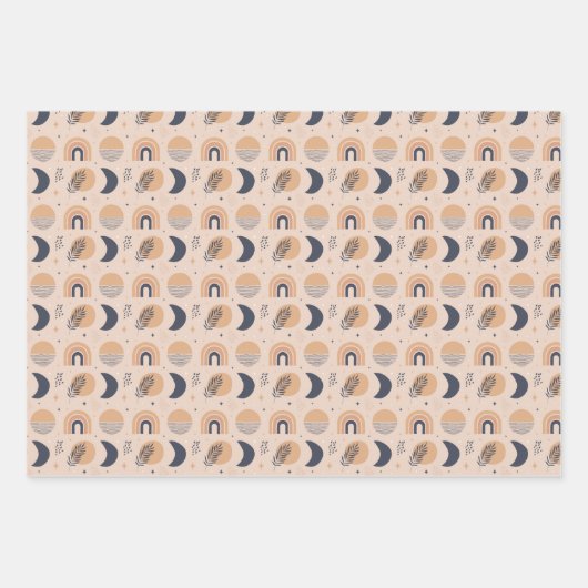 Feuille De Papier Cadeau Motif bio Boho (Devant)