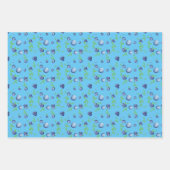 Feuille De Papier Cadeau Motif blanc bleu rose (Devant 3)