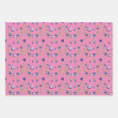 Feuille De Papier Cadeau Motif blanc bleu rose (Devant 2)