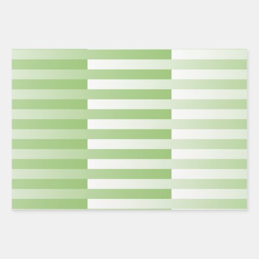 Feuille De Papier Cadeau Motif blanc vert rayé (Devant)