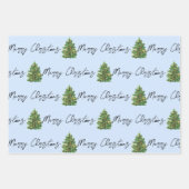 Feuille De Papier Cadeau Motif bleu et blanc de Noël (Devant 3)