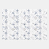 Feuille De Papier Cadeau Motif bleu gris du feuillage d'hiver (Devant 3)