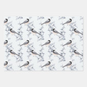 Feuille De Papier Cadeau Motif bleu gris du feuillage d'hiver (Devant 2)