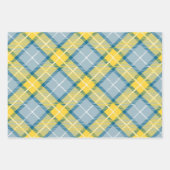Feuille De Papier Cadeau Motif bleu jaune (Devant)
