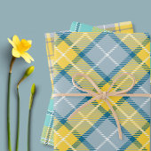 Feuille De Papier Cadeau Motif bleu jaune