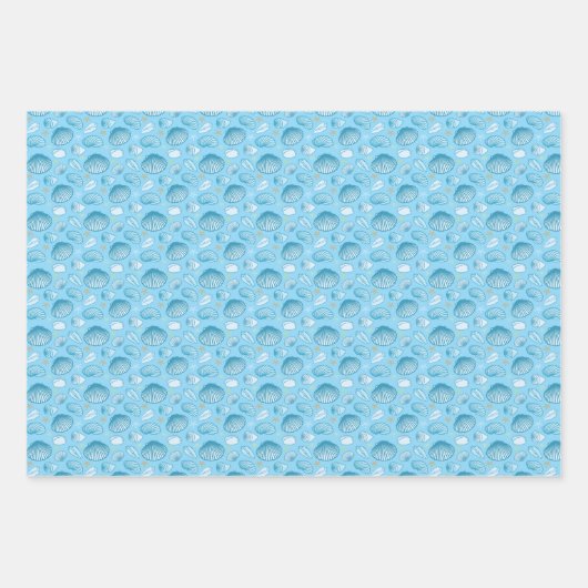 Feuille De Papier Cadeau Motif bleu océan (Devant)