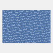 Feuille De Papier Cadeau Motif bleu plaid Noël (Devant 2)