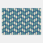 Feuille De Papier Cadeau Motif bleu rétro (Devant)