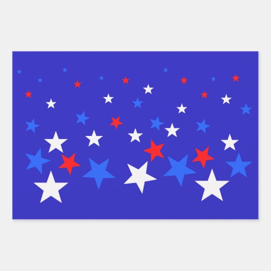 Feuille De Papier Cadeau Motif bleu, rouge et blanc (Devant 2)