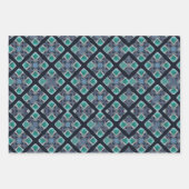 Feuille De Papier Cadeau Motif bleu tribal double diamant MVB (Devant)