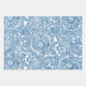 Feuille De Papier Cadeau Motif Blue Boho Lace Paisley (Devant 3)