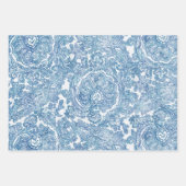 Feuille De Papier Cadeau Motif Blue Boho Lace Paisley (Devant 2)