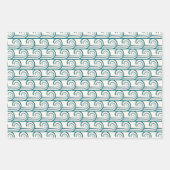 Feuille De Papier Cadeau Motif Bold Blue Ocean Waves (Devant 2)