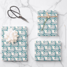 Motif Bold Blue Ocean Waves