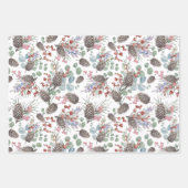 Feuille De Papier Cadeau Motif botancien de Noël rustique (Devant)