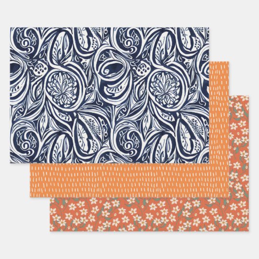 Feuille De Papier Cadeau Motif botanique Abstrait Classy (Lot)