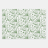 Feuille De Papier Cadeau Motif botanique élégant vert sauge (Devant 2)