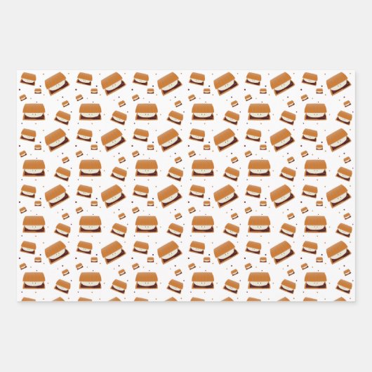 Feuille De Papier Cadeau Motif Brown de sourire blanc illustré (Devant 2)