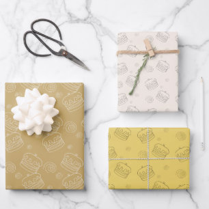 Feuille De Papier Cadeau Motif Candy Coton Cake