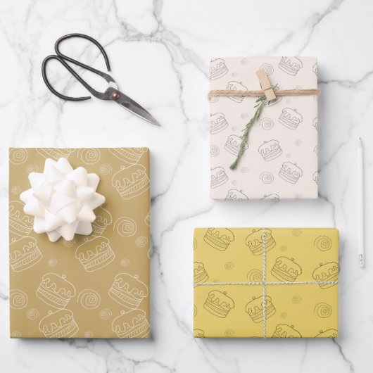 Feuille De Papier Cadeau Motif Candy Coton Cake (Recto)