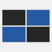 Feuille De Papier Cadeau motif carré cool noir et bleu (Devant 2)