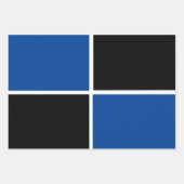 Feuille De Papier Cadeau motif carré cool noir et bleu (Devant)