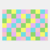 Feuille De Papier Cadeau Motif carré en zigzag de lignes ondulées pastel co (Devant 2)