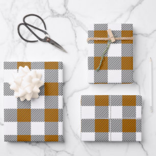 Feuille De Papier Cadeau Motif carreau de Buffalo rustique