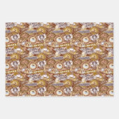 Feuille De Papier Cadeau motif carrelé cool à café (Devant)