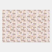 Feuille De Papier Cadeau motif carrelé cool à café (Devant 3)