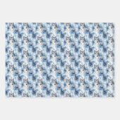 Feuille De Papier Cadeau Motif carrelé de loup de Noël festif (Devant 2)