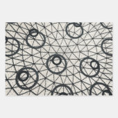 Feuille De Papier Cadeau Motif Cercles noir et blanc (Devant 3)