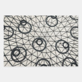 Feuille De Papier Cadeau Motif Cercles noir et blanc (Devant 2)