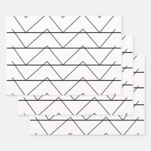 Feuille De Papier Cadeau Motif Chevron Stripes (Lot)
