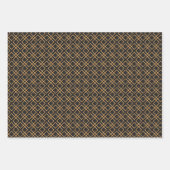 Feuille De Papier Cadeau Motif chinois noir et or (Devant)