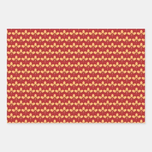 Feuille De Papier Cadeau Motif chinois rouge et or (Devant 3)