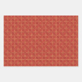 Feuille De Papier Cadeau Motif chinois rouge et or (Devant 3)