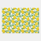 Feuille De Papier Cadeau Motif citron blanc jaune (Devant 3)