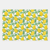 Feuille De Papier Cadeau Motif citron blanc jaune (Devant)