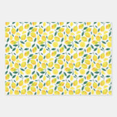 Feuille De Papier Cadeau Motif citron jaune aquarelle (Devant 3)
