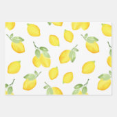 Feuille De Papier Cadeau Motif citrons aquarelles (Devant 3)