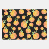Feuille De Papier Cadeau Motif Citrouille Aquarelle Arrière - plan noir (Devant)