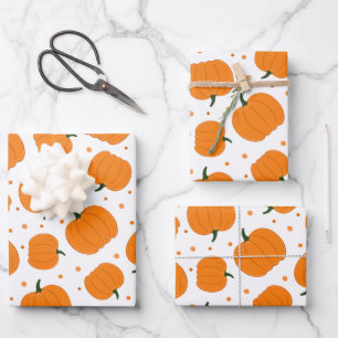 Feuille De Papier Cadeau Motif Citrouille de Thanksgiving