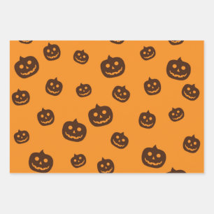 Feuille De Papier Cadeau motif citrouille d'Halloween