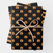 Feuille De Papier Cadeau Motif Citrouille d'Halloween mignon mixte (En situation)
