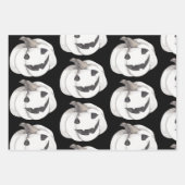 Feuille De Papier Cadeau Motif Citrouille éffrayant | Bonne Halloween (Devant 2)