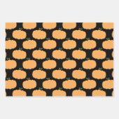 Feuille De Papier Cadeau Motif citrouille en noir (Devant)