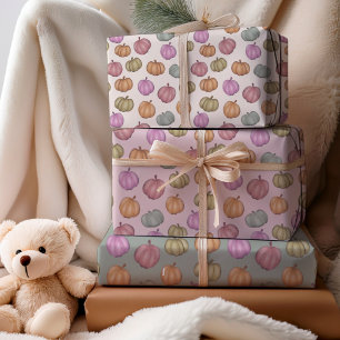 Feuille De Papier Cadeau Motif Citrouille Whimssical Fall Pastel